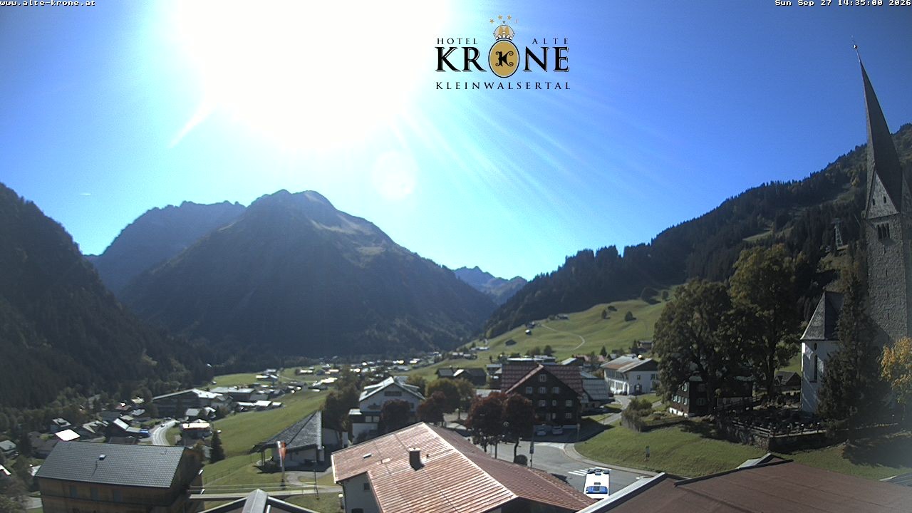 Archived image Webcam Mittelberg - Hotel "Alte Krone"