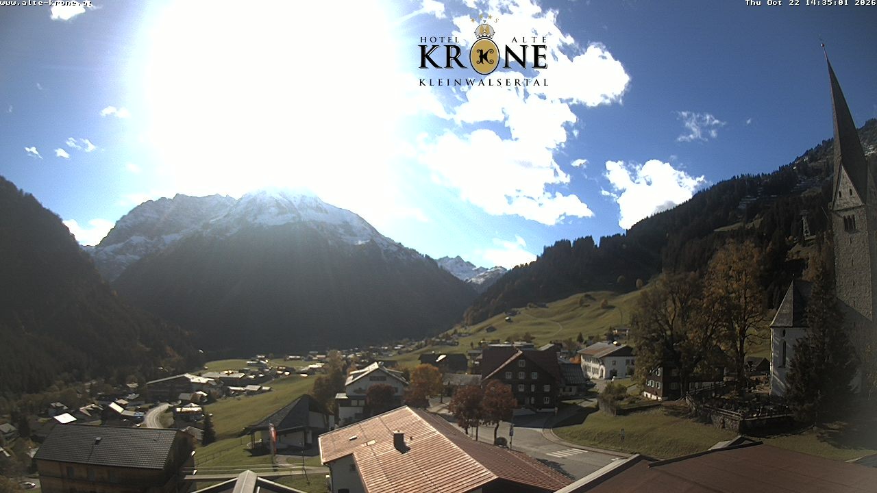 Archived image Webcam Mittelberg - Hotel "Alte Krone"