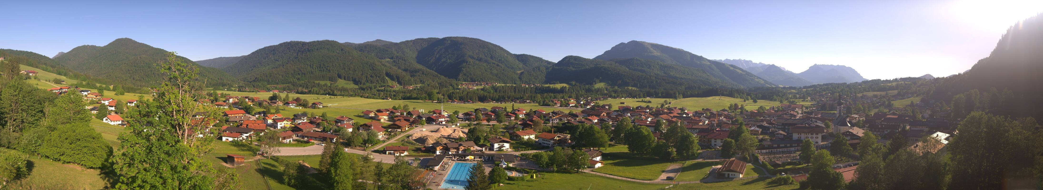 Archiv Foto Webcam Panoramablick auf das Dorf Reit im Winkl