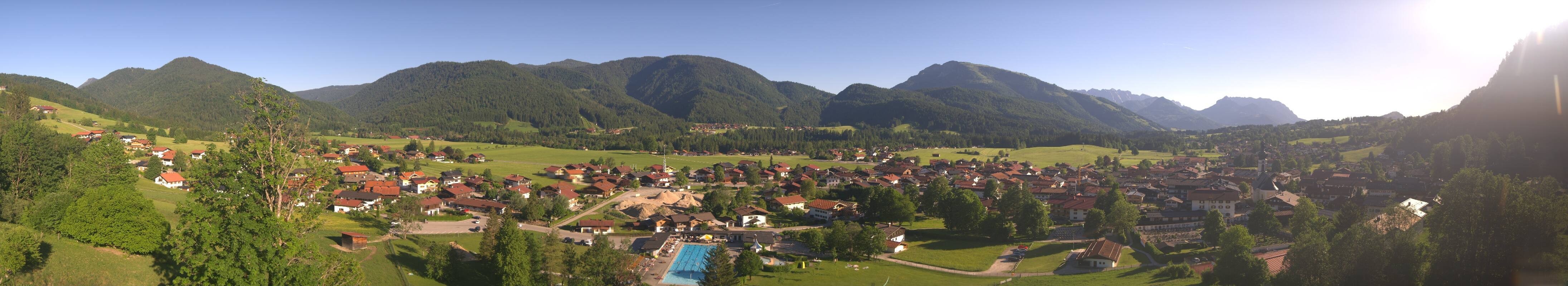 Archiv Foto Webcam Panoramablick auf das Dorf Reit im Winkl