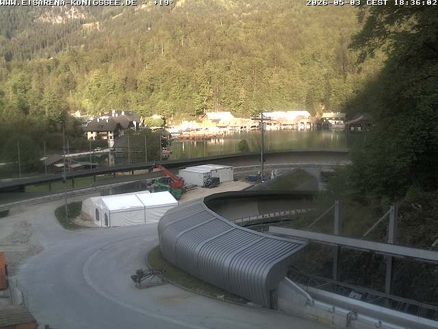 Archiv Foto Webcam Bobbahn mit Blickrichtung Königssee
