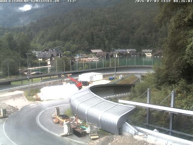 Archiv Foto Webcam Bobbahn mit Blickrichtung Königssee
