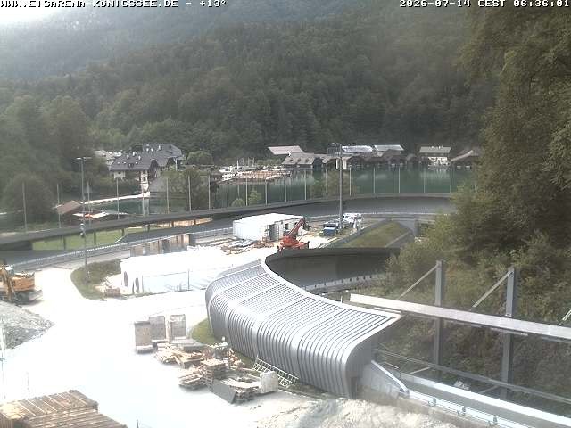 Archived image Webcam Bobsled run Koenigssee