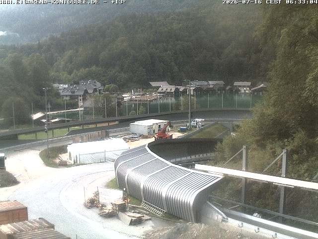 Archived image Webcam Bobsled run Koenigssee
