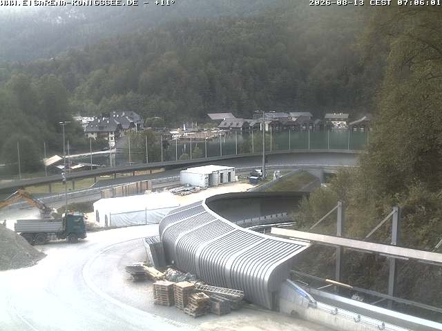 Archived image Webcam Bobsled run Koenigssee