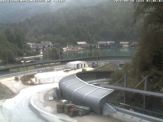 Archived image Webcam Bobsled run Koenigssee