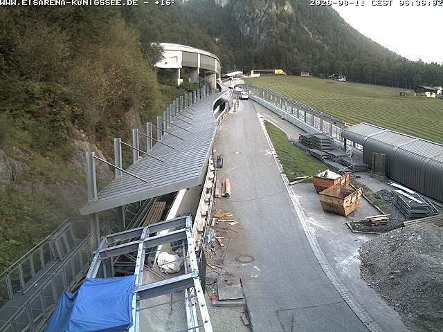 Archiv Foto Webcam Bobbahn am Königssee - Blick bergauf