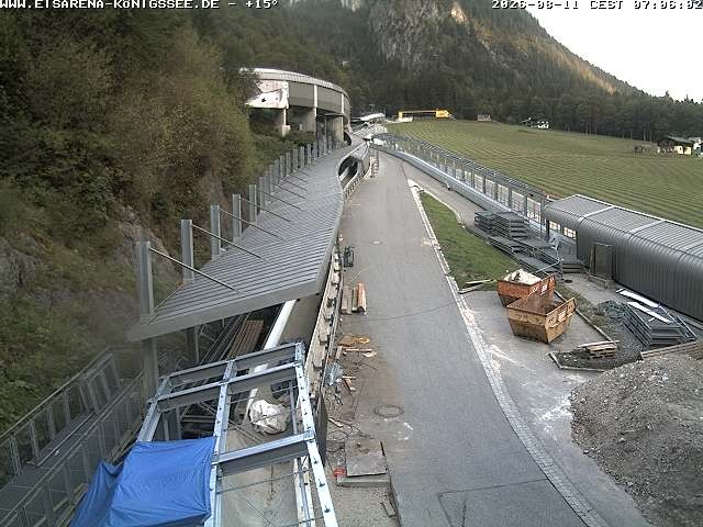 Archiv Foto Webcam Bobbahn am Königssee - Blick bergauf