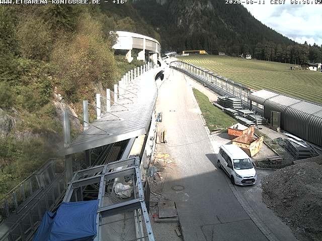 Archiv Foto Webcam Bobbahn am Königssee - Blick bergauf