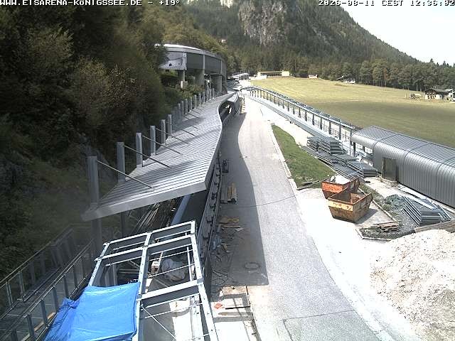 Archiv Foto Webcam Bobbahn am Königssee - Blick bergauf