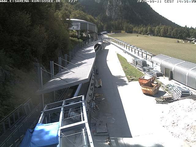Archiv Foto Webcam Bobbahn am Königssee - Blick bergauf