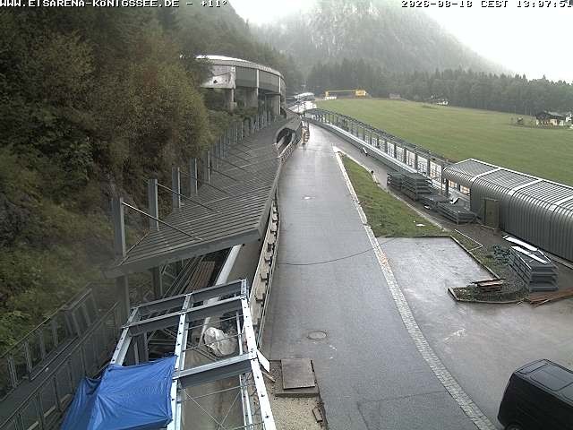 Archiv Foto Webcam Bobbahn am Königssee - Blick bergauf