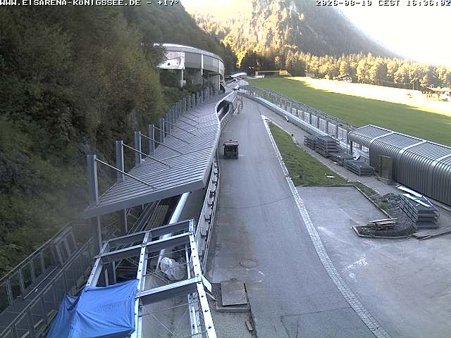 Archiv Foto Webcam Bobbahn am Königssee - Blick bergauf