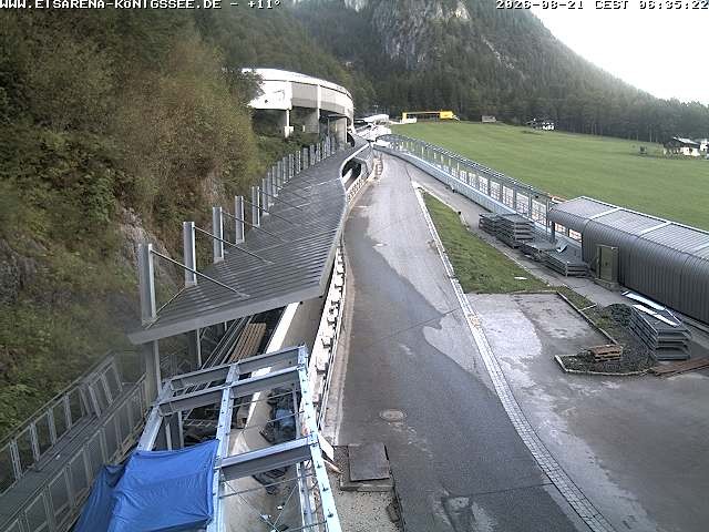 Archiv Foto Webcam Bobbahn am Königssee - Blick bergauf