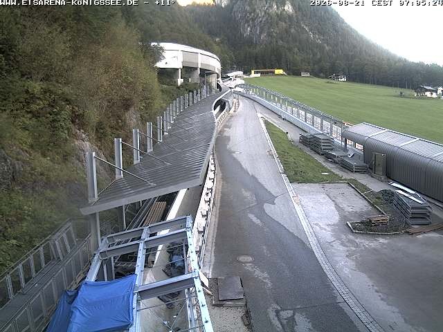 Archiv Foto Webcam Bobbahn am Königssee - Blick bergauf