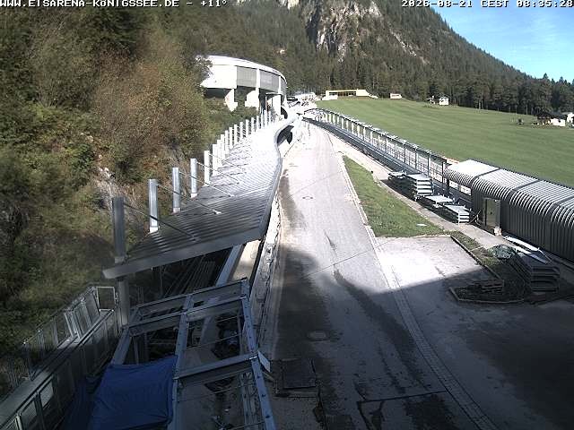 Archiv Foto Webcam Bobbahn am Königssee - Blick bergauf