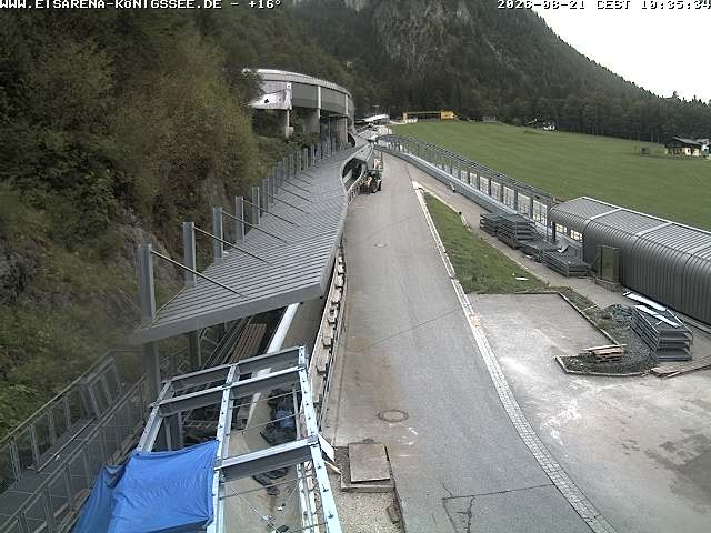 Archiv Foto Webcam Bobbahn am Königssee - Blick bergauf