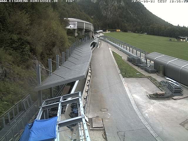Archiv Foto Webcam Bobbahn am Königssee - Blick bergauf