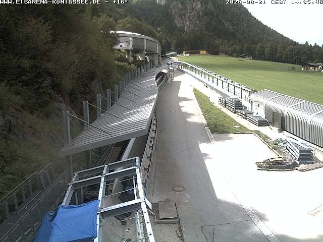 Archiv Foto Webcam Bobbahn am Königssee - Blick bergauf