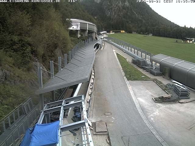 Archiv Foto Webcam Bobbahn am Königssee - Blick bergauf