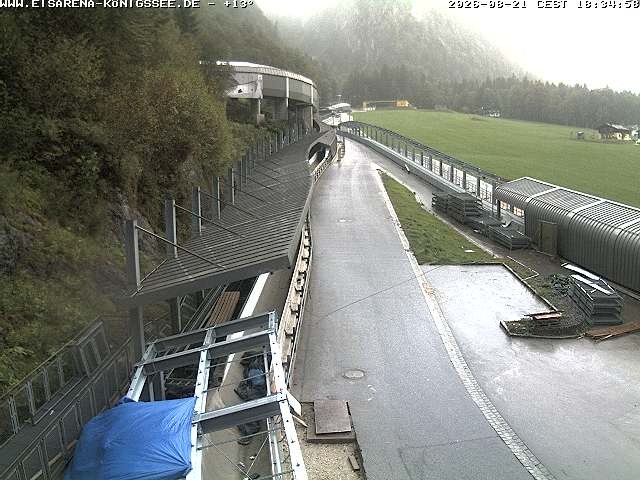 Archiv Foto Webcam Bobbahn am Königssee - Blick bergauf
