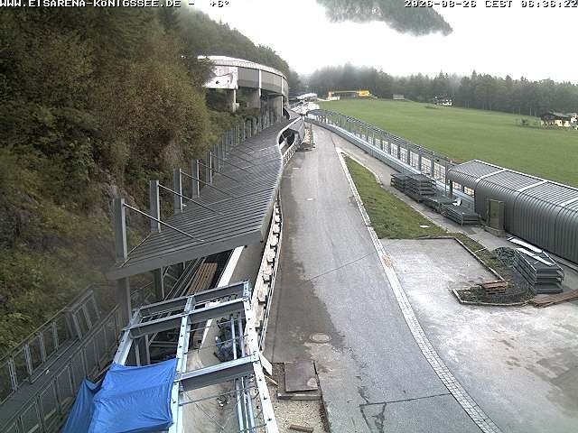 Archiv Foto Webcam Bobbahn am Königssee - Blick bergauf
