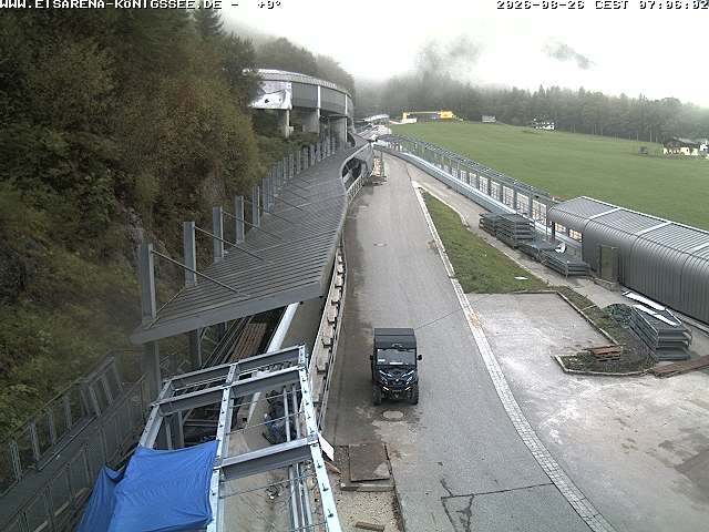 Archiv Foto Webcam Bobbahn am Königssee - Blick bergauf