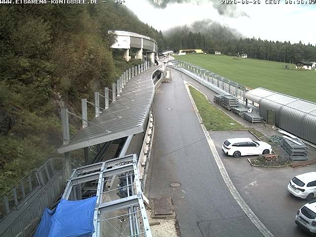 Archiv Foto Webcam Bobbahn am Königssee - Blick bergauf