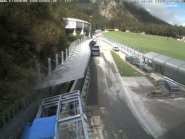 Archiv Foto Webcam Bobbahn am Königssee - Blick bergauf