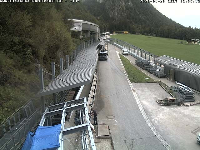 Archiv Foto Webcam Bobbahn am Königssee - Blick bergauf