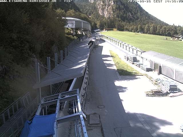 Archiv Foto Webcam Bobbahn am Königssee - Blick bergauf
