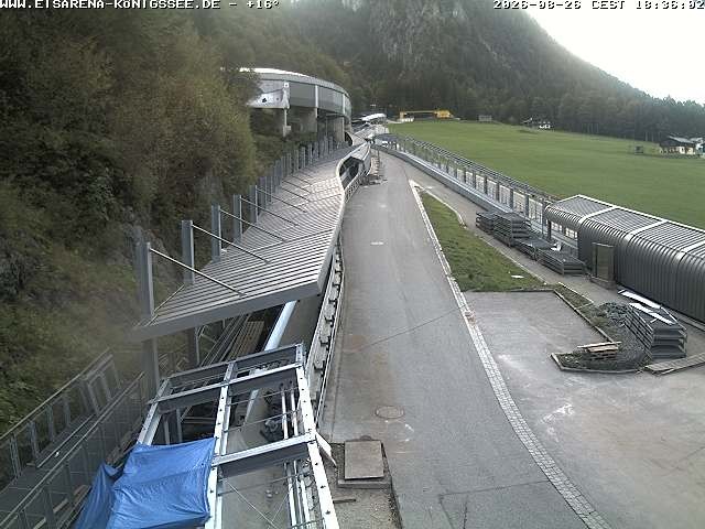 Archiv Foto Webcam Bobbahn am Königssee - Blick bergauf