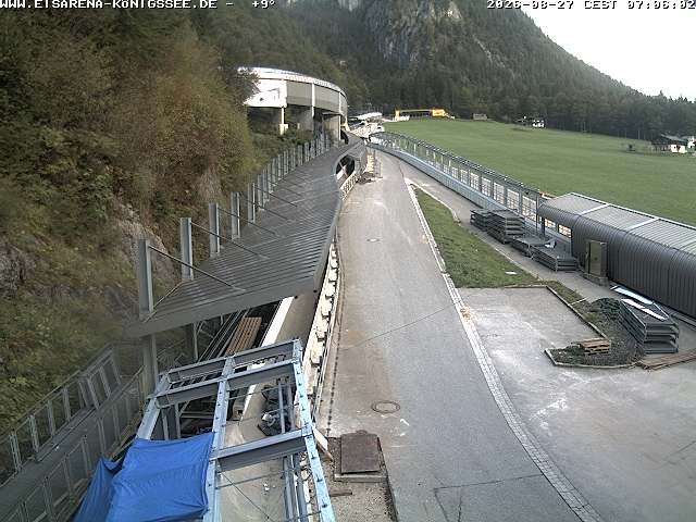 Archiv Foto Webcam Bobbahn am Königssee - Blick bergauf