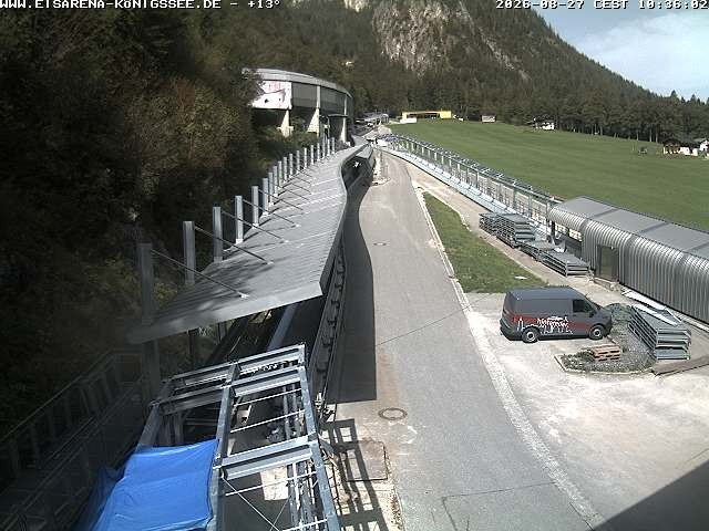 Archiv Foto Webcam Bobbahn am Königssee - Blick bergauf