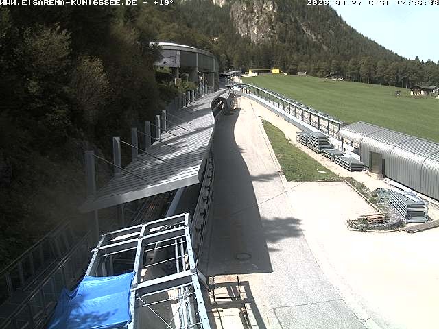 Archiv Foto Webcam Bobbahn am Königssee - Blick bergauf