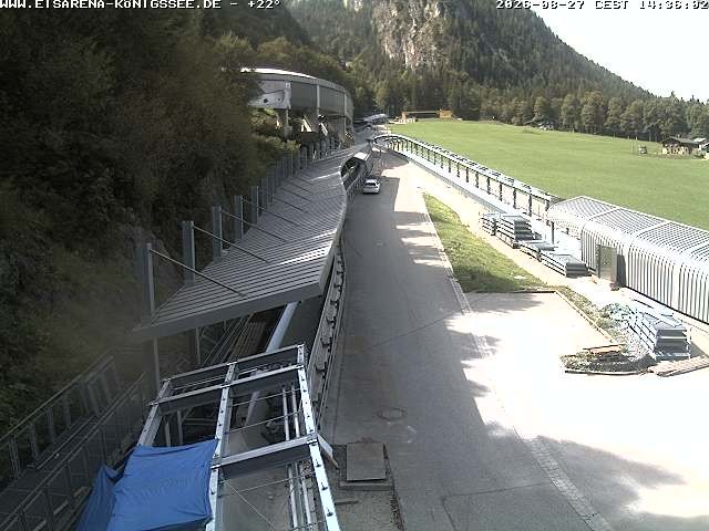 Archiv Foto Webcam Bobbahn am Königssee - Blick bergauf