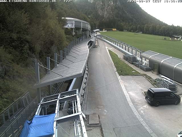 Archiv Foto Webcam Bobbahn am Königssee - Blick bergauf