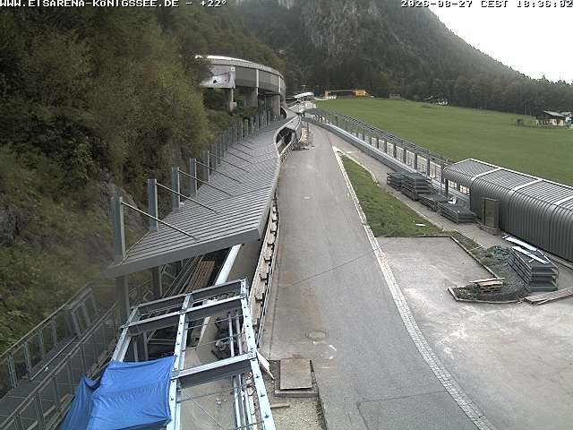 Archiv Foto Webcam Bobbahn am Königssee - Blick bergauf