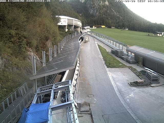 Archiv Foto Webcam Bobbahn am Königssee - Blick bergauf