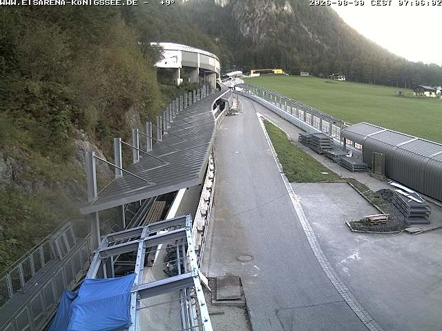 Archiv Foto Webcam Bobbahn am Königssee - Blick bergauf