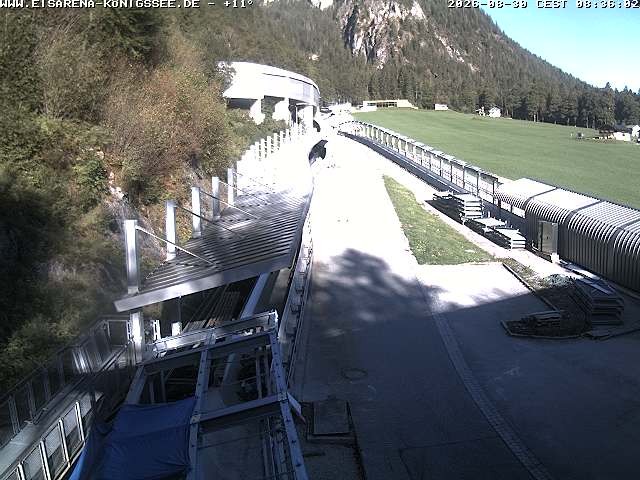 Archiv Foto Webcam Bobbahn am Königssee - Blick bergauf