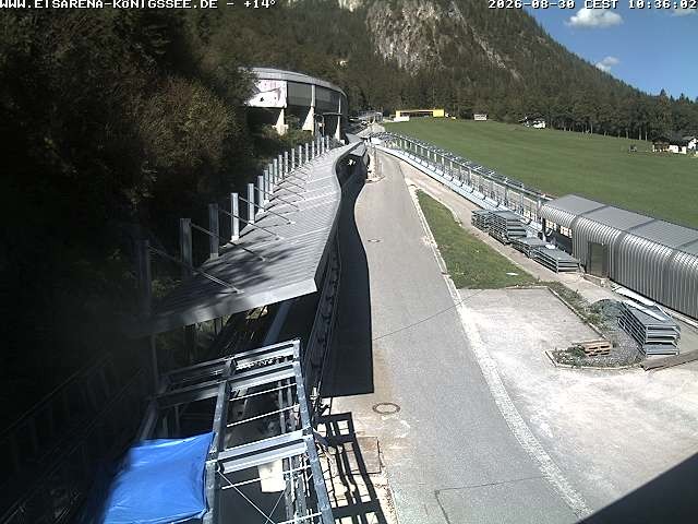 Archiv Foto Webcam Bobbahn am Königssee - Blick bergauf