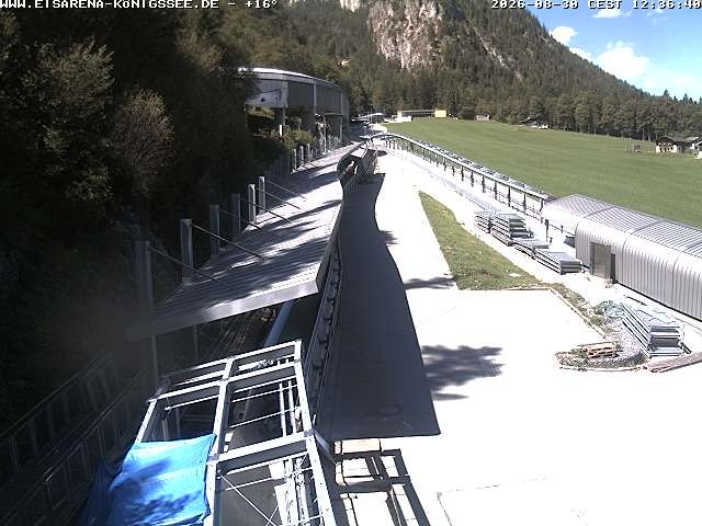 Archiv Foto Webcam Bobbahn am Königssee - Blick bergauf