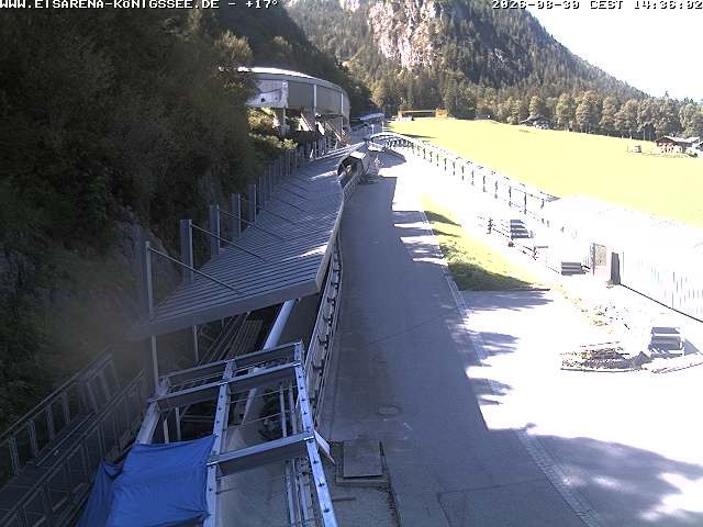 Archiv Foto Webcam Bobbahn am Königssee - Blick bergauf