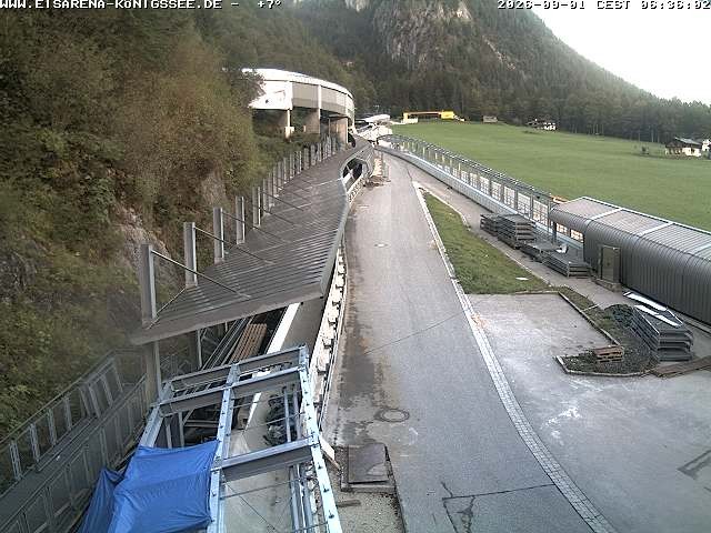 Archiv Foto Webcam Bobbahn am Königssee - Blick bergauf