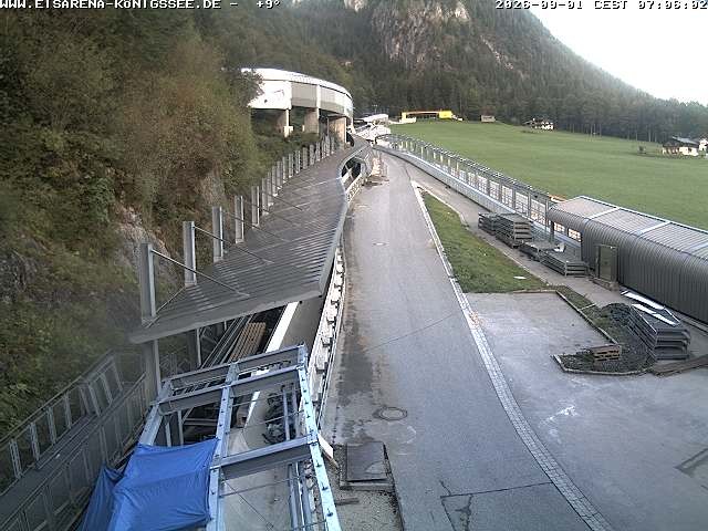 Archiv Foto Webcam Bobbahn am Königssee - Blick bergauf