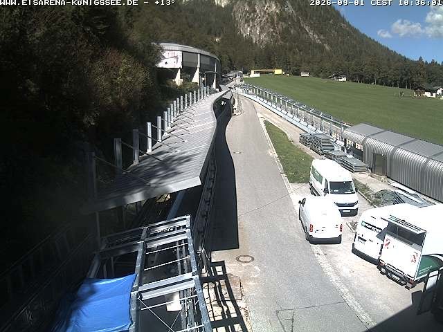 Archiv Foto Webcam Bobbahn am Königssee - Blick bergauf