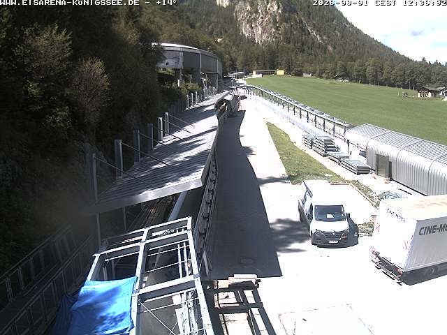 Archiv Foto Webcam Bobbahn am Königssee - Blick bergauf