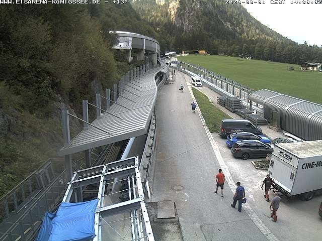 Archiv Foto Webcam Bobbahn am Königssee - Blick bergauf