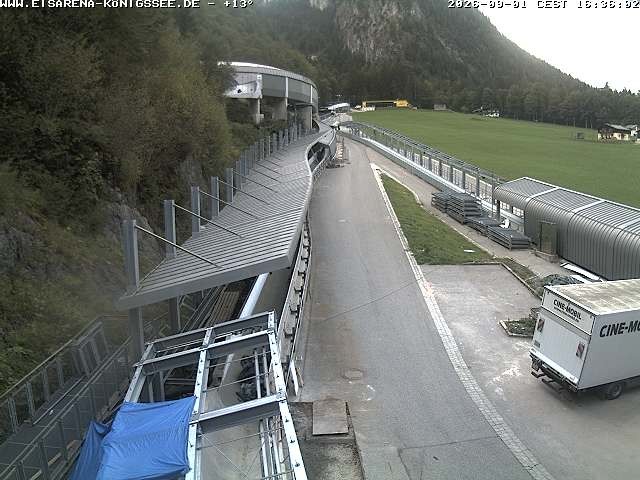 Archiv Foto Webcam Bobbahn am Königssee - Blick bergauf
